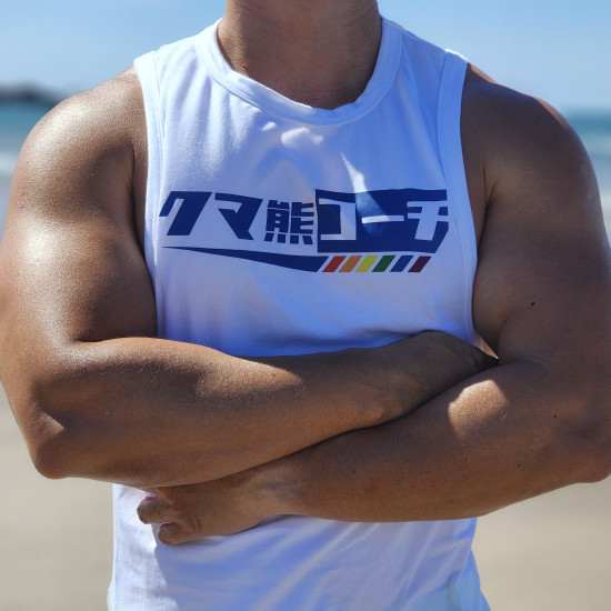 熊系 彩虹款 背心 白