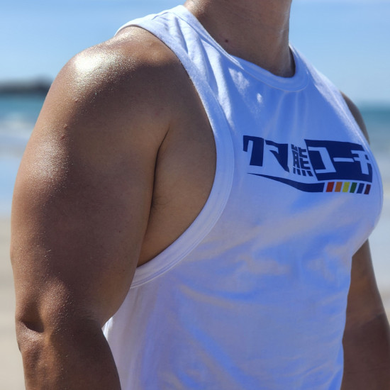 熊系 彩虹款 背心 白