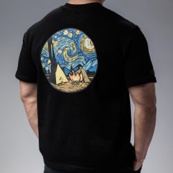 印象派露營風T-Shirt 黑色