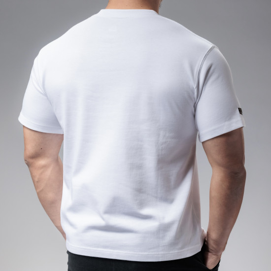 厚磅品牌膠章素T-Shirt 白色