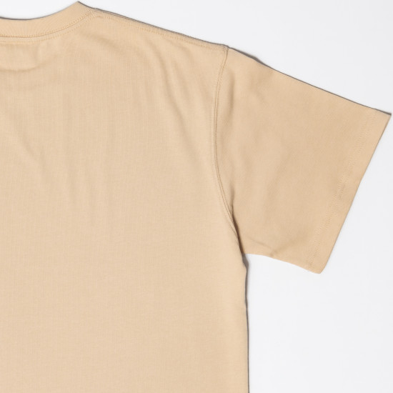 厚磅品牌膠章素T-Shirt 沙色